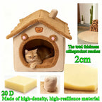 Cozy Plush Cabin Pet Cave Bed